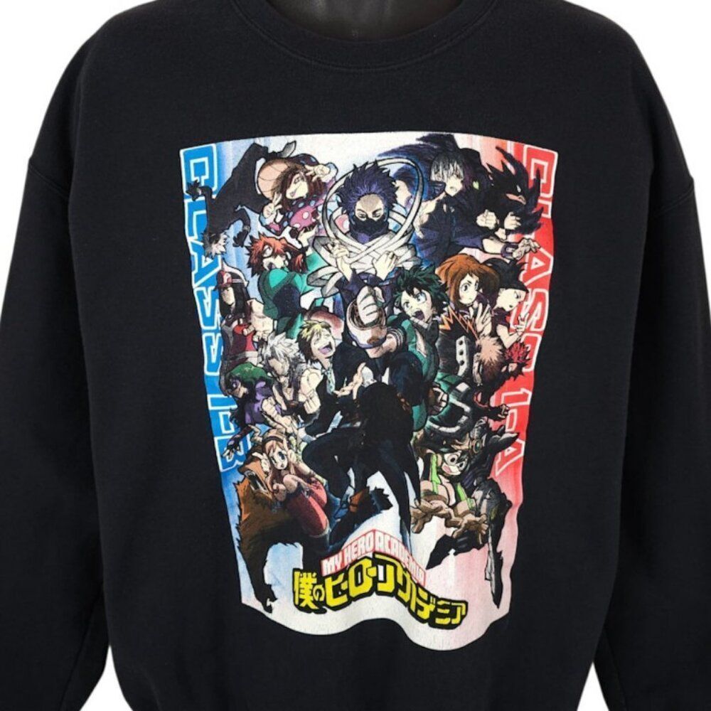 My Hero Acadamia Sweatshirt Mens Size XL Black Class 1-A 1-B Japanese Manga